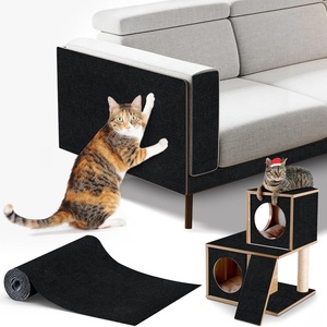 Covor de zgariat pentru pisici, Omelivon, 40x100cm, protectie mobila, anti-zgarieturi, autocolant, trimmabil, potrivit pentru diferite suprafete, material poliester, Negru