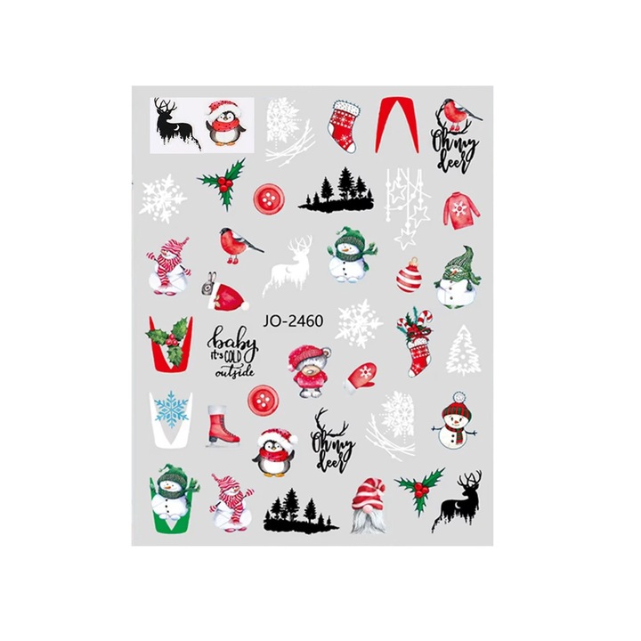 Sticker Unghii motive iarna, Craciun Sela, JO-2460