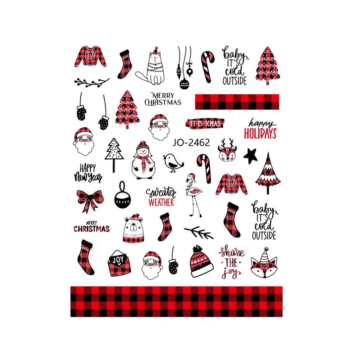 Sticker Unghii motive iarna, Craciun Sela, JO-2462