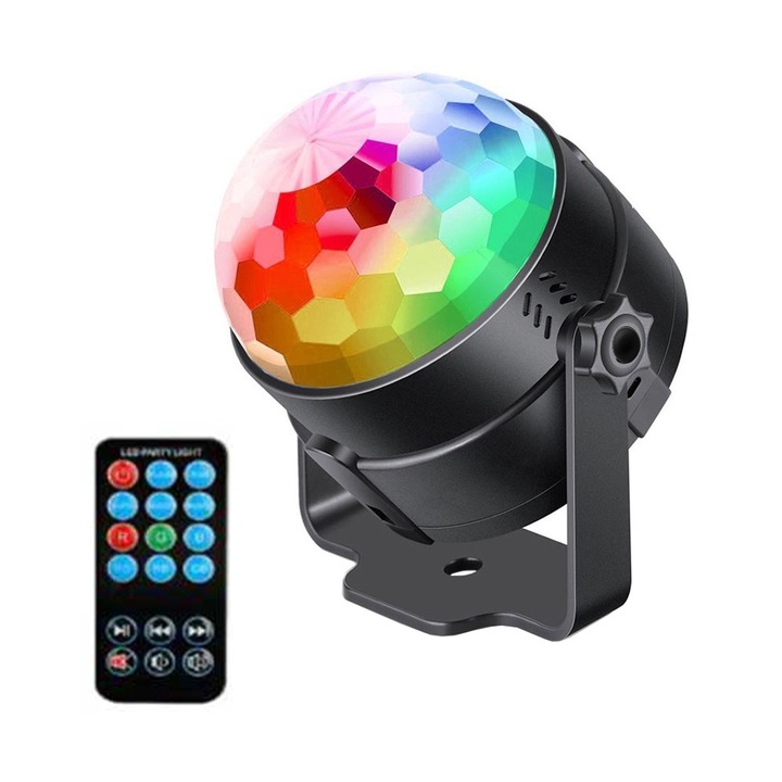 Glob disco cu lumini LED cu telecomanda RGB Central