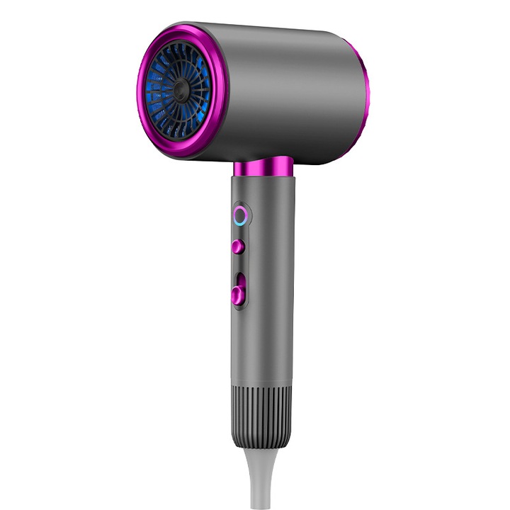 Uscator de par, 2400W, 6 viteze si temperaturi, negru-roz, set cu concentrator