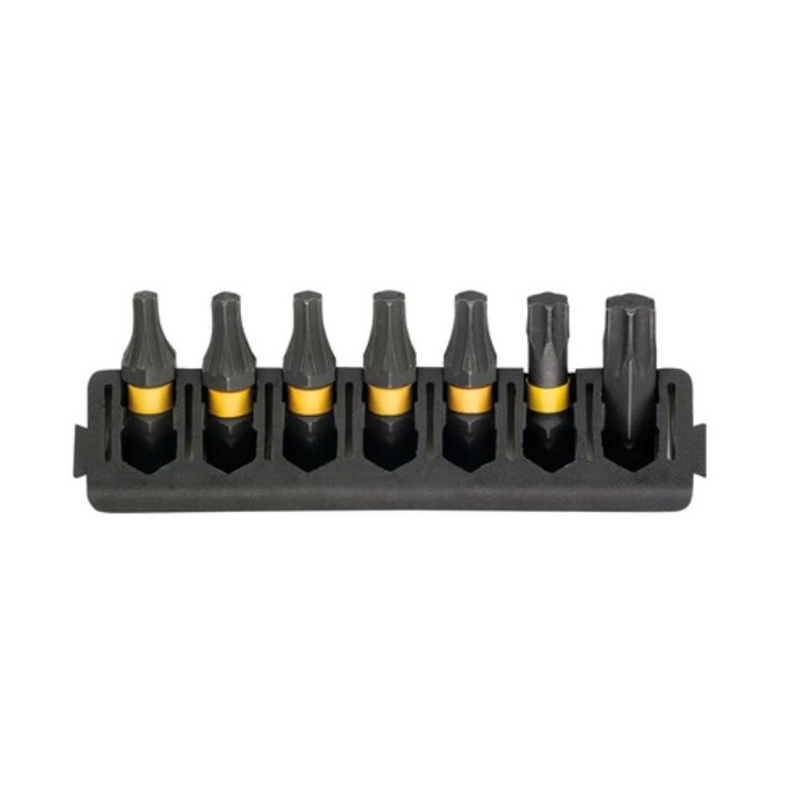 Set biti de impact DeWALT TX10/TX15/TX20/TX25/TX30/TX40, 7 piese