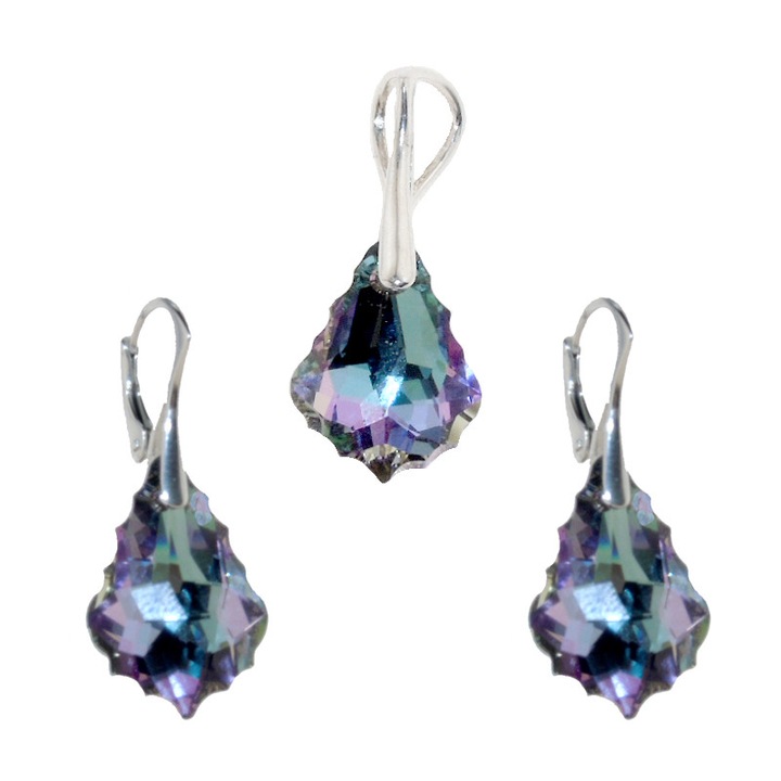 Cercei din argint cu Elements Vitrail Light baroque 22