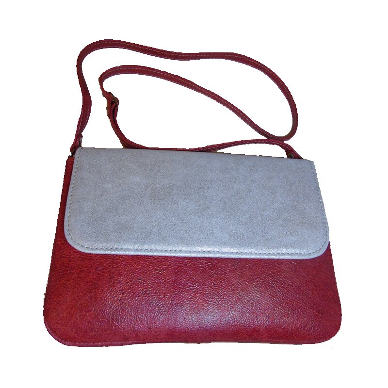 Poseta din piele naturala Tonia Silver & Red Box