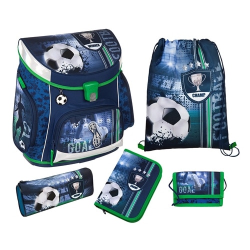 Ghiozdan echipat SCOOLI, model CAMPUS UP 5 piese, FOOTBALL