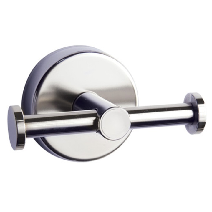 Kapitan MODERNO akasztó két kampóval, rozsdamentes acél INOX 18/10 AISI 304