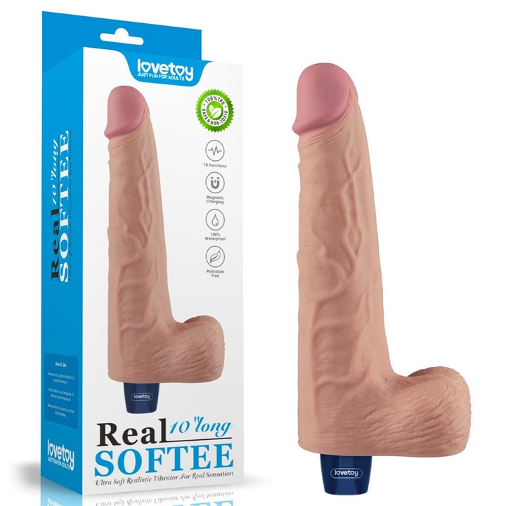 Aкумулаторен вибратор REAL SOFTEE, 10", Плътен