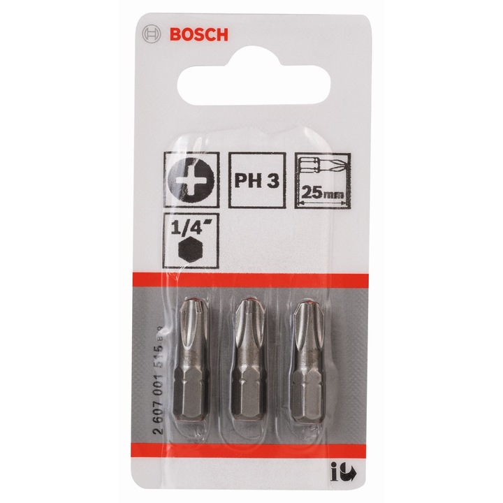 Biti PH3 XH Bosch, otel, 25 mm (set 3 buc)