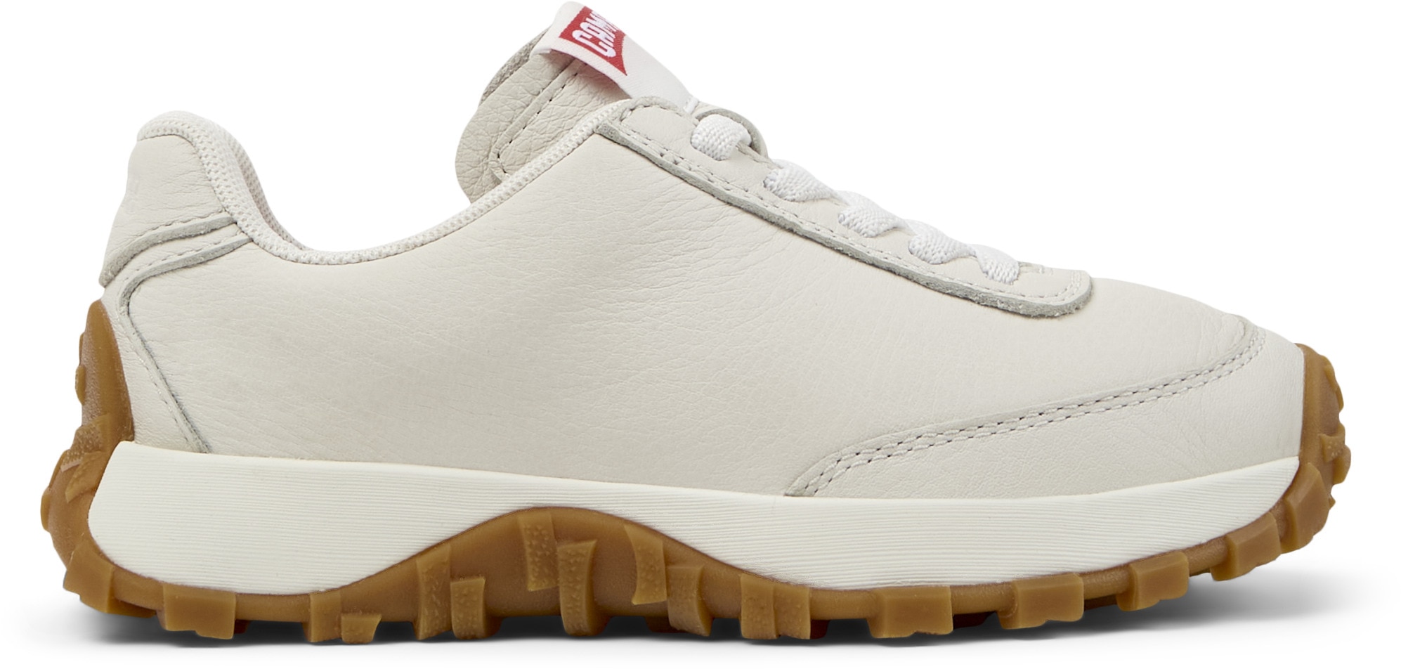 Camper, Pantofi sport din piele Drift Trai, Alb, Natur, 29 EU