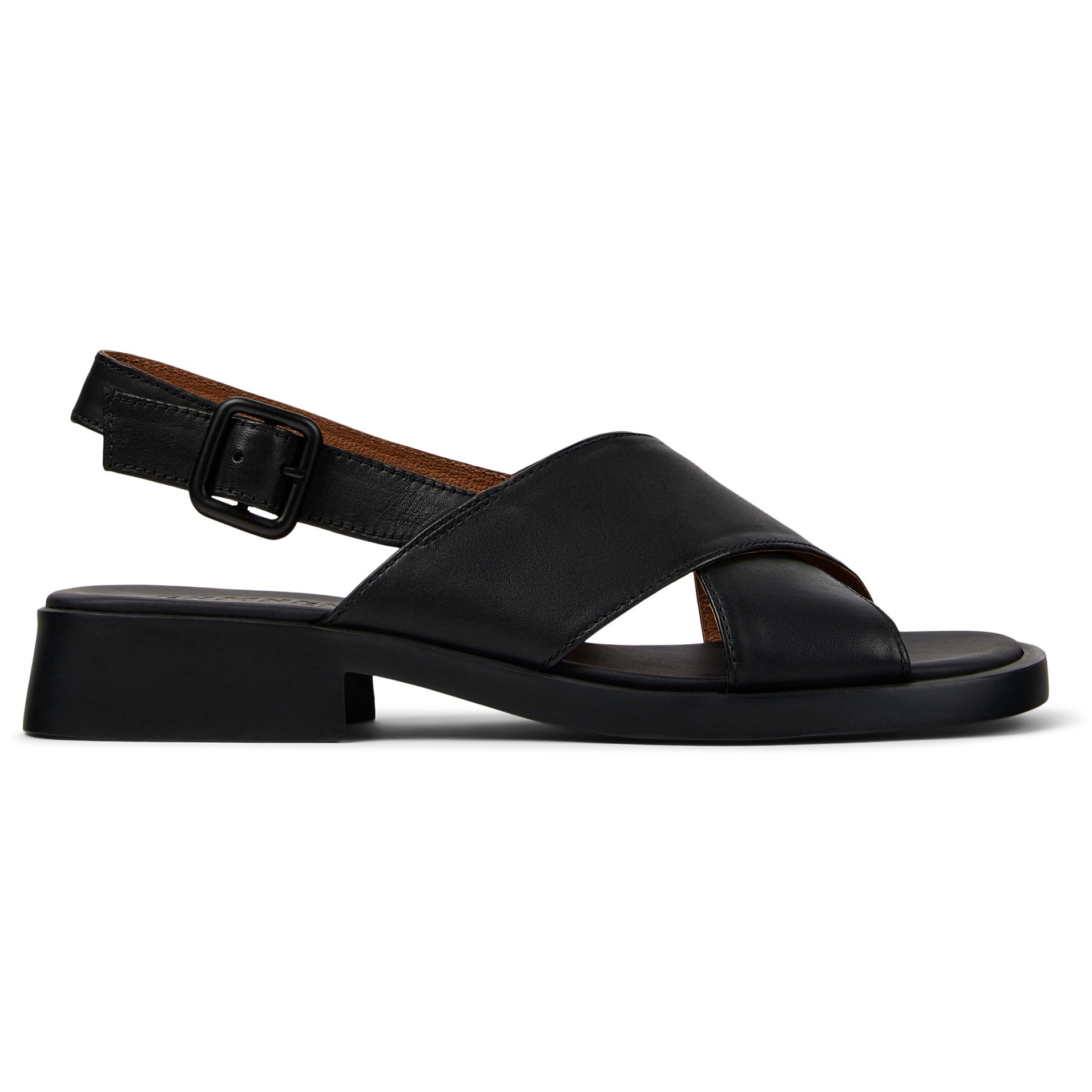 Camper, Sandale slingback de piele Dana, Negru, 41
