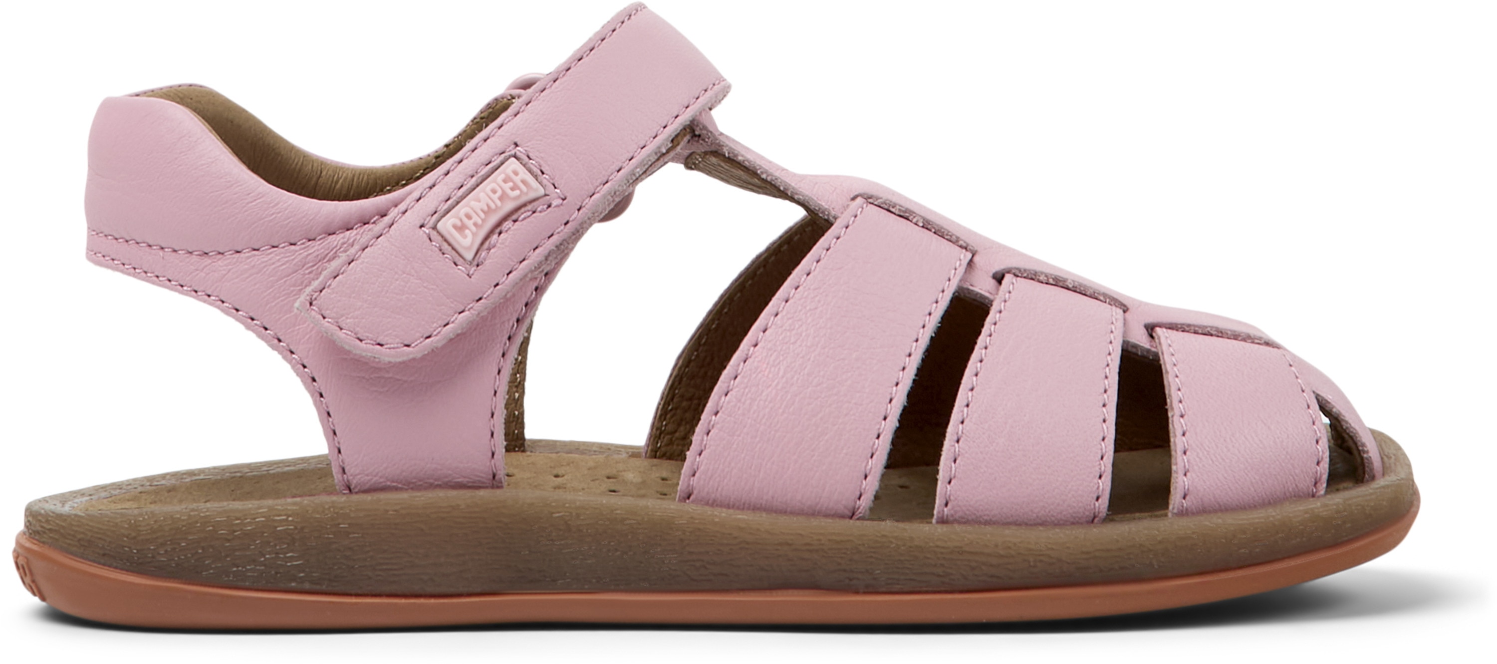 Camper, Sandale fisherman de piele Bicho, Roz pastel, 31 EU