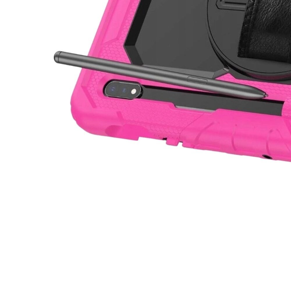 Husa pancerna cu suport pentru Samsung Galaxy Tab S8/S7, roz, material plastic