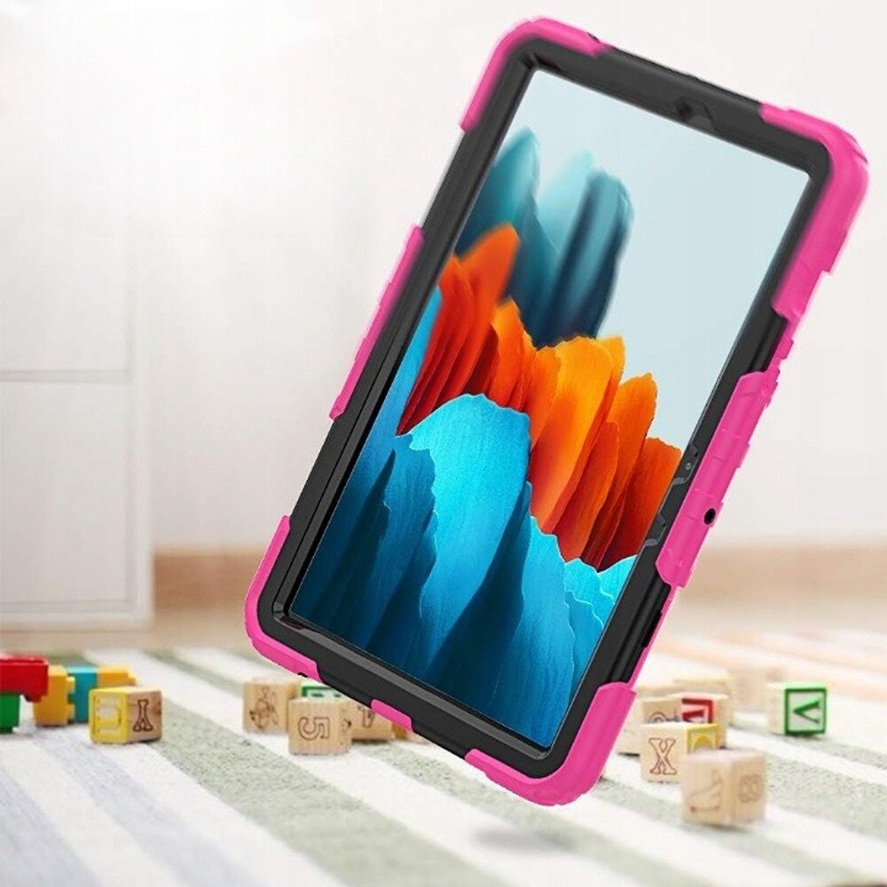 Husa pancerna cu suport pentru Samsung Galaxy Tab S8/S7, roz, material plastic