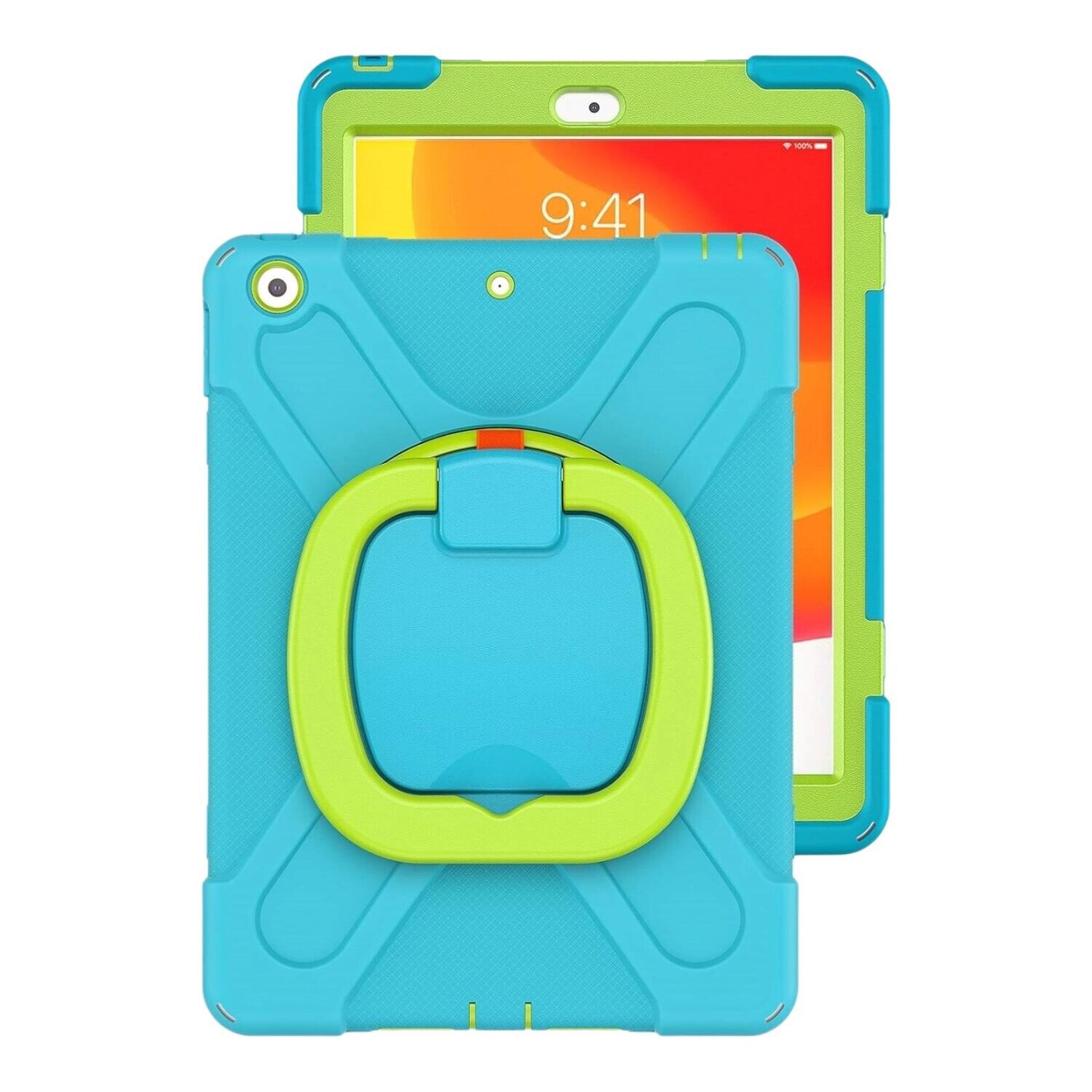 Husa tableta cu suport rotativ pentru iPad 9.7", albastra, material durabil