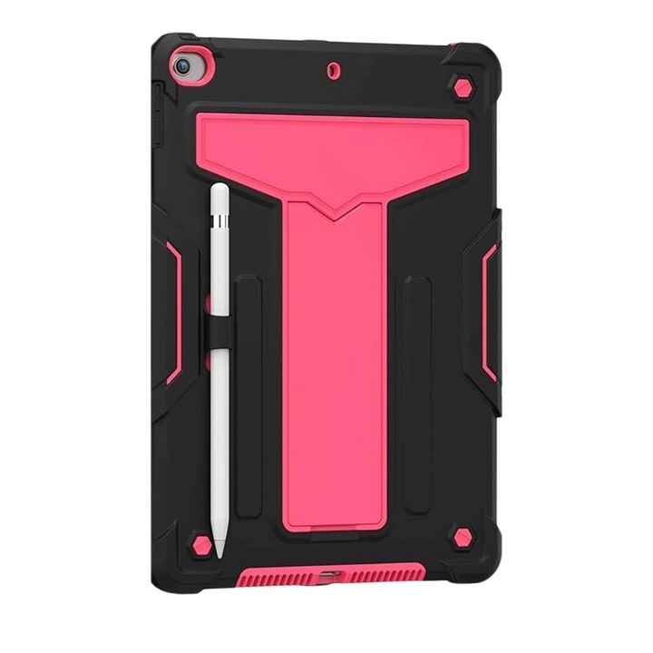 Калъф за таблет със стойка за iPad 7/8/9 Generation 10.2, розов, елегантен дизайн, 360° защита