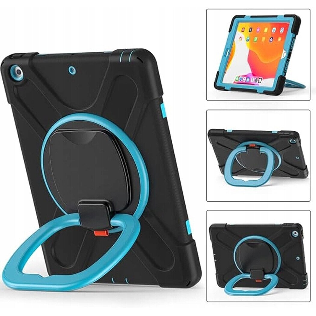 Husa tableta cu suport rotativ pentru iPad 7/8/9 10.2 inch, neagra, design elegant, protectie 360°