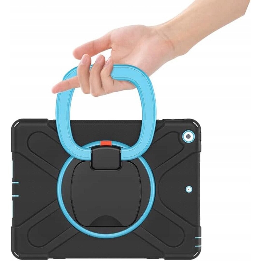 Husa tableta cu suport rotativ pentru iPad 7/8/9 10.2 inch, neagra, design elegant, protectie 360°