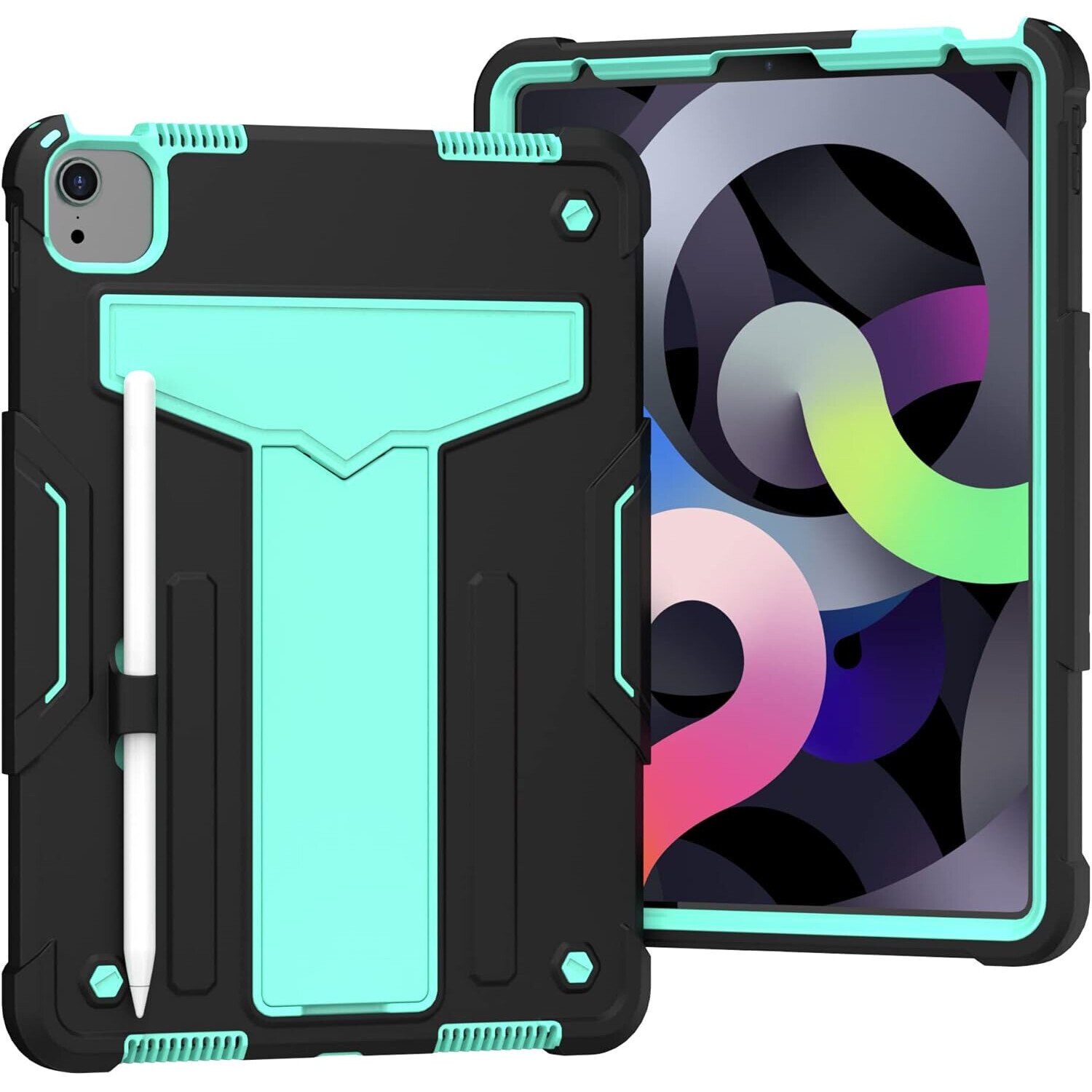 Husa tableta cu suport pentru Samsung Galaxy Tab S6 Lite 10.4 2020/22, turcoaz, material durabil, protectie 360°