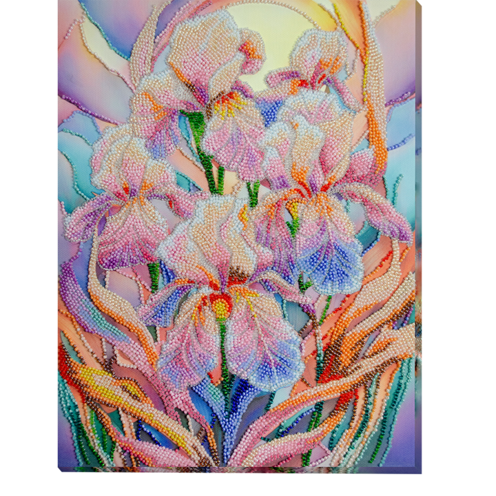 Set broderie cu margele cusute, Irisi, 24x31,5 cm