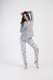 Pijamale de dama captusite, Vienetta, PD651, Gri