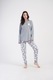 Pijamale de dama captusite, Vienetta, PD651, Gri