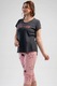 Pijamale de dama din bumbac, Vienetta, marime mare, PD592, Gri