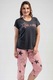 Pijamale de dama din bumbac, Vienetta, marime mare, PD592, Gri
