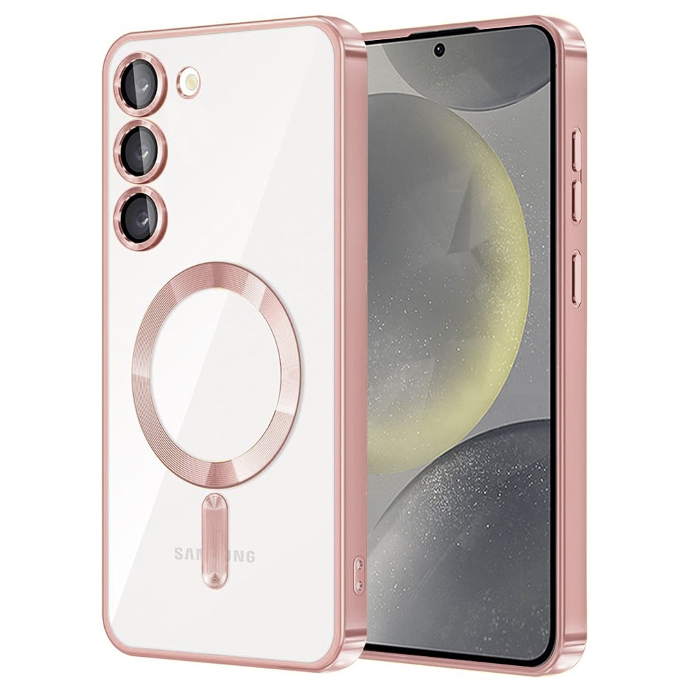 Husa MagSafe pentru Samsung Galaxy S23, Accesorio Luxury Crystal, Pink