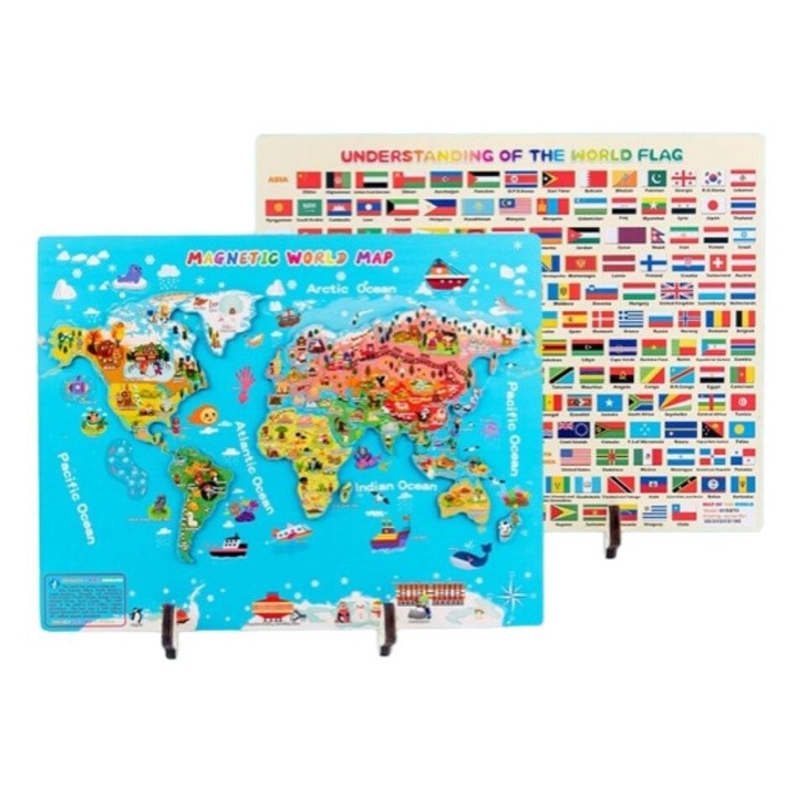 Oktatójáték, Montessori fa mágneses világtérkép
