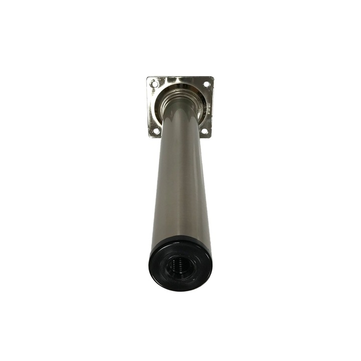 Picior mobila, Ø 30 mm, H 400 mm, otel inoxidabil, argintiu, periat