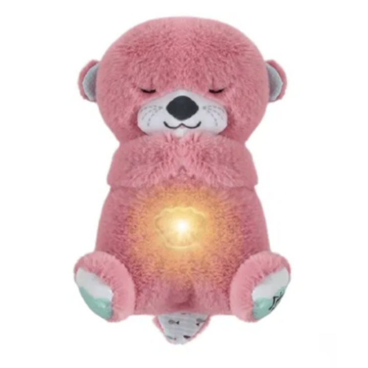 Plusz Vidra, amely imitálja a légzést, rezgésekkel, nyugtató zenével, kellemes fényekkel, alvásjavító funkcióval - rózsaszín