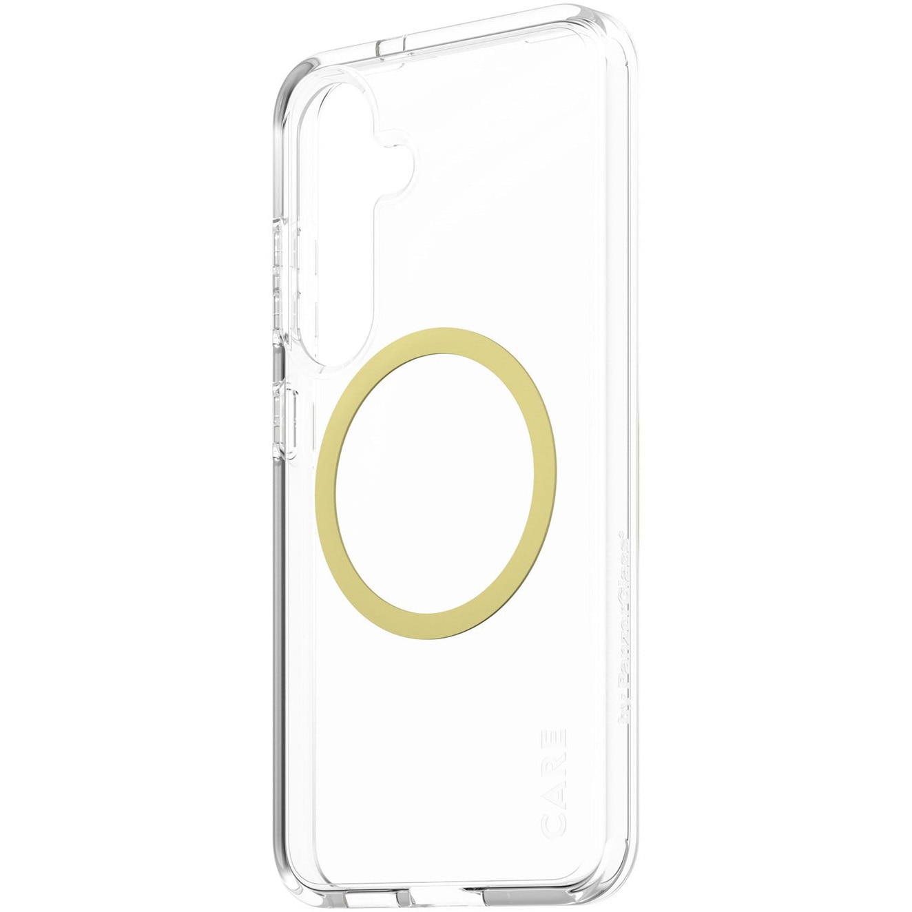 Husa de protectie PanzerGlass Hard Care Urban Combat Qi Compatible pentru Samsung Galaxy S25, Transparent/Galben