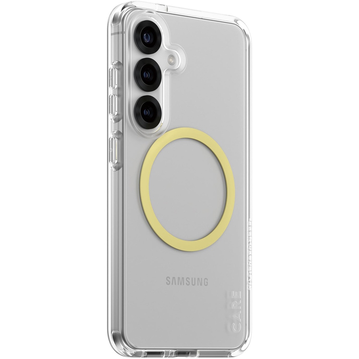 Husa de protectie PanzerGlass Hard Care Urban Combat Qi Compatible pentru Samsung Galaxy S25, Transparent/Galben