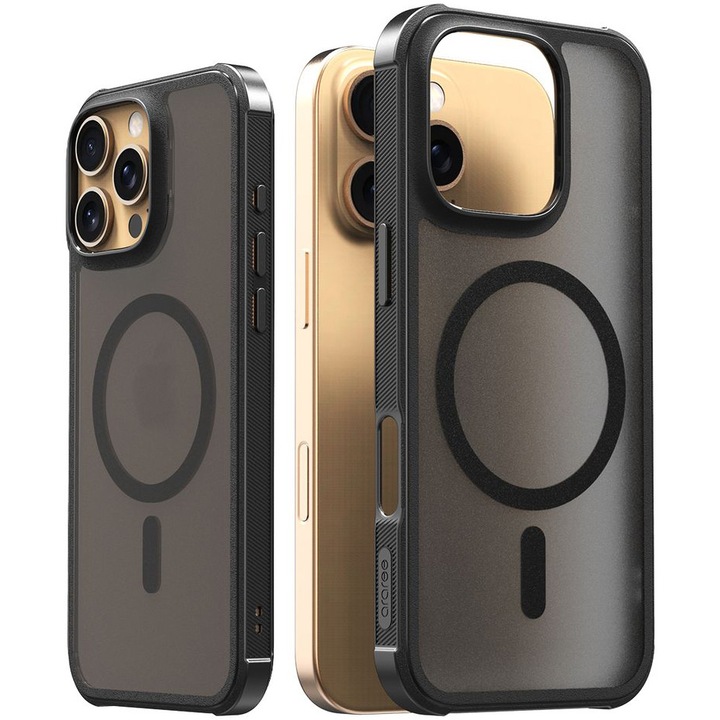 Husa de protectie Araree Duple M Armor MagSafe pentru iPhone 16 Pro, Negru