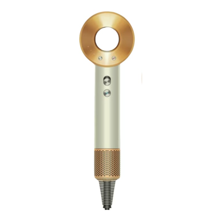 Uscator de Par 1600W, Uscare Rapida si Eficienta, Control Digital al Temperaturii, Design Ergonomic, Potrivit pentru Parul Uscat si Fragil, Bej Auriu