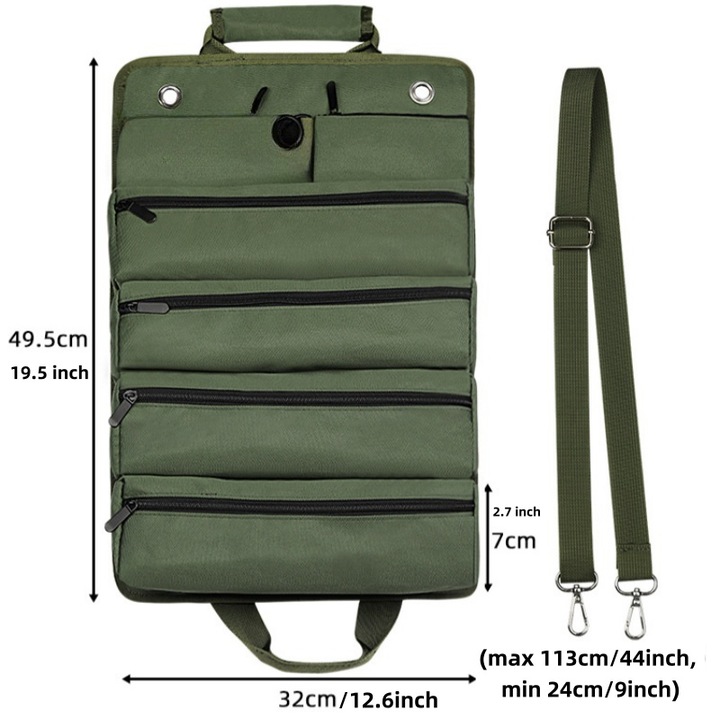 Geanta pentru scule, organizator electricieni si mecanici, 49,5x32cm, verde