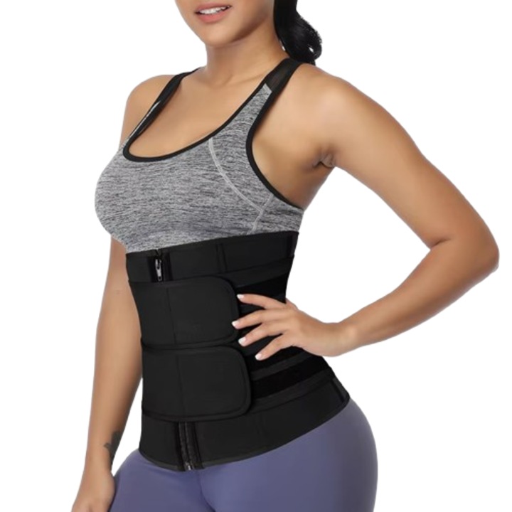 Centura pentru femei, CRM, Corset pentru slabire si modelare talie, din neopren, negru, M-pt.talie 70-75 cm