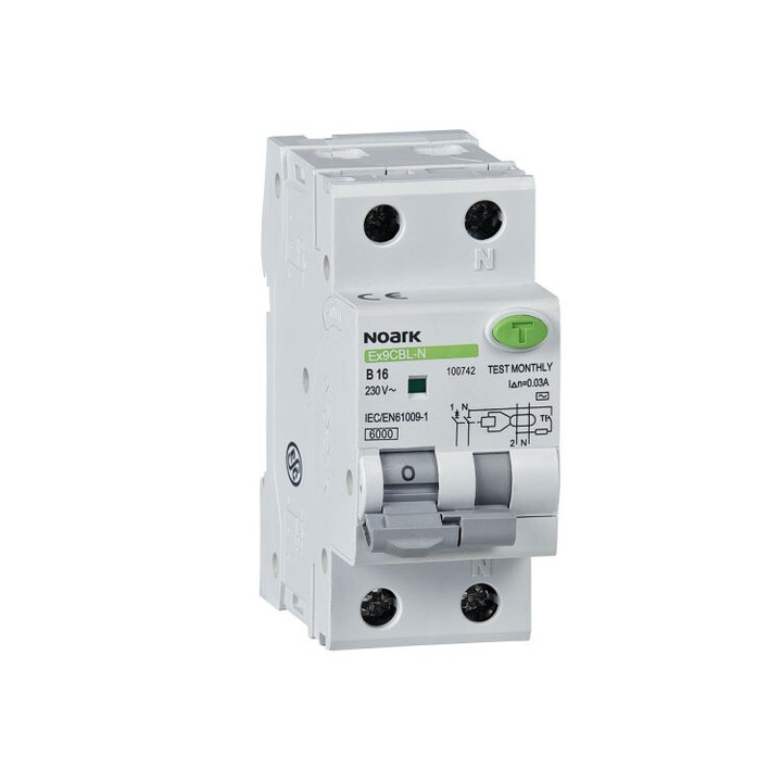 Siguranta automata NOARK Ex9BL-N 1P+N B20 30mA, 230V, 6000A