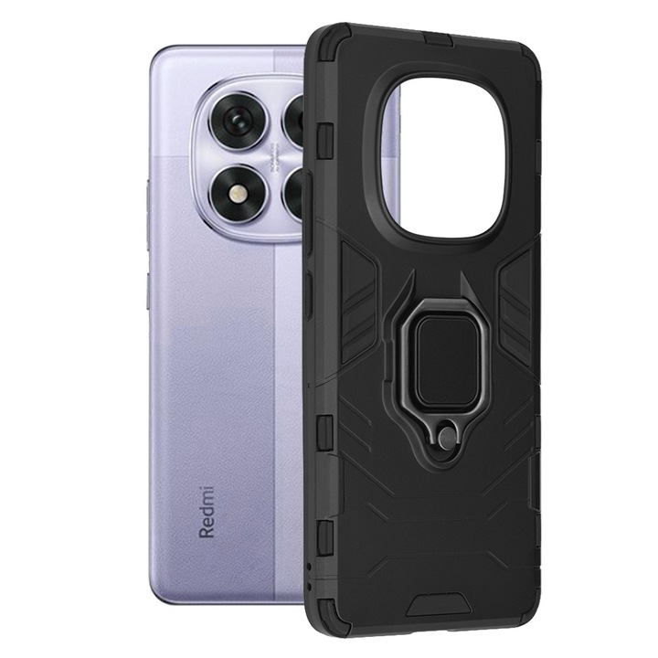 Кейс за Xiaomi Redmi Note 14 Pro 5G / Poco X7 armor ring черен
