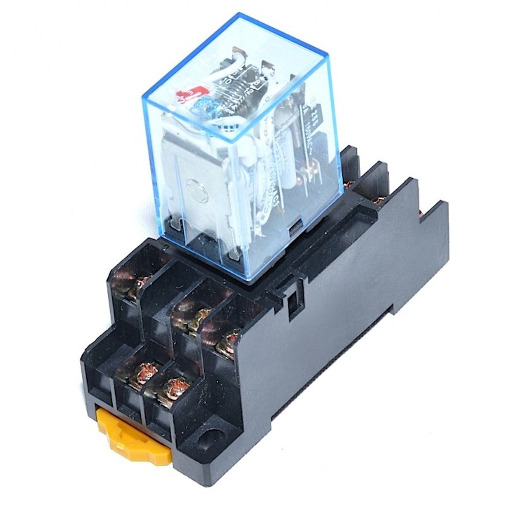 Releu electromagnetic 12V AC, 11 pini cu soclu