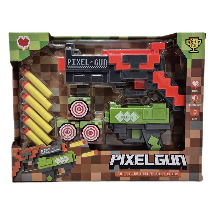 Set Pistoale de Jucarie Pixel Gun Minecraft