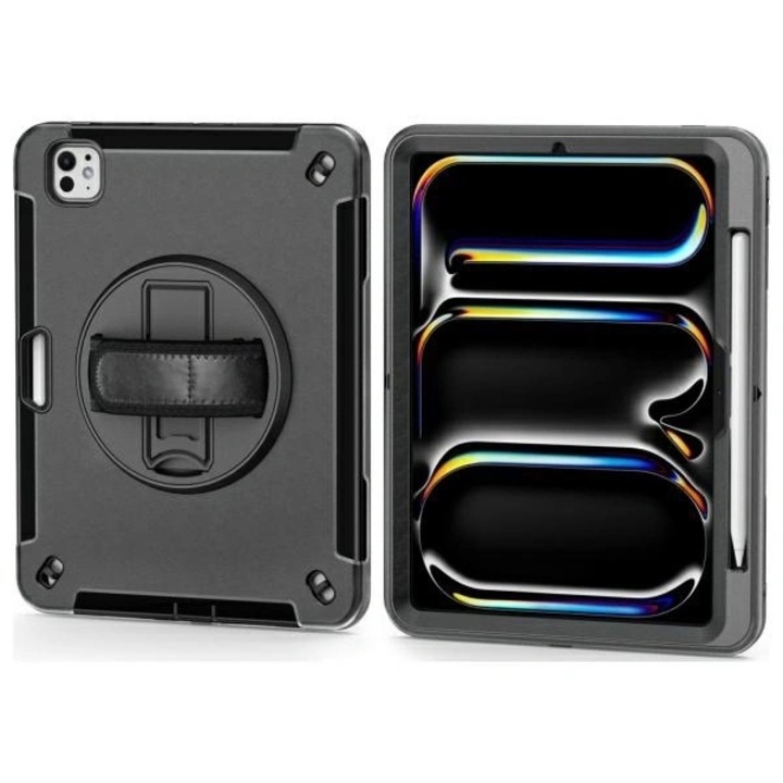 4smarts Rugged Case Grip калъф за таблет, Съвместим с Apple iPad Pro 11" (M4, 2024), черен, 32x23.5x3.9см