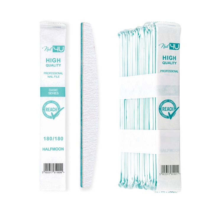 Set 25 pile de unghii NAIL4U BASIC BOAT 180/180, hartie coreeana