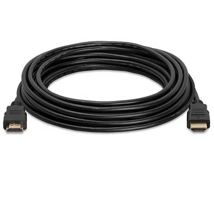 Cablu HDMI Tata - HDMI Tata, 5 metri, contacte aurite, negru