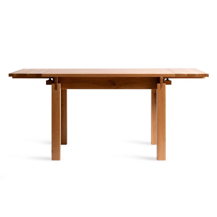 Masa extensibila din stejar masiv, natur, Robusta, 180x80 cm