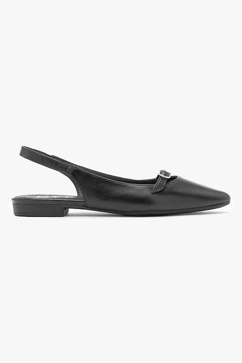 RYŁKO, Balerini slingback din piele, Negru