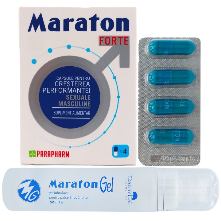 Kit Maraton Forte blister 4cps + Gel lubrifiant 50ml, pentru cresterea performantelor sexuale, Quantum Pharm