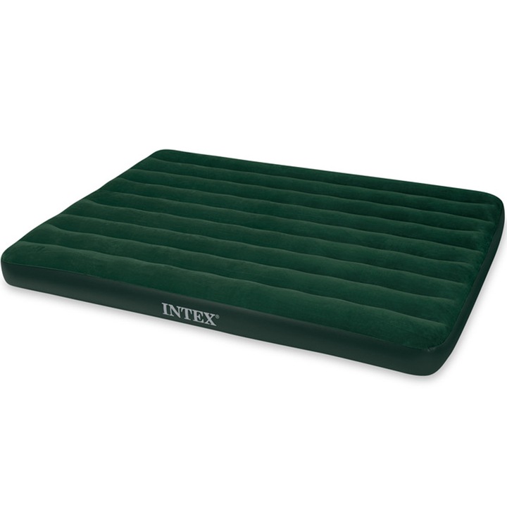 Intex Full Prestige felfújható matrac elemes pumpával, 1.37m x 1.91m x 22cm, Zöld