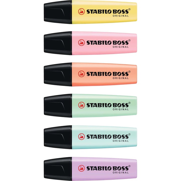 Set 6 textmarkere Stabilo Boss Pastel