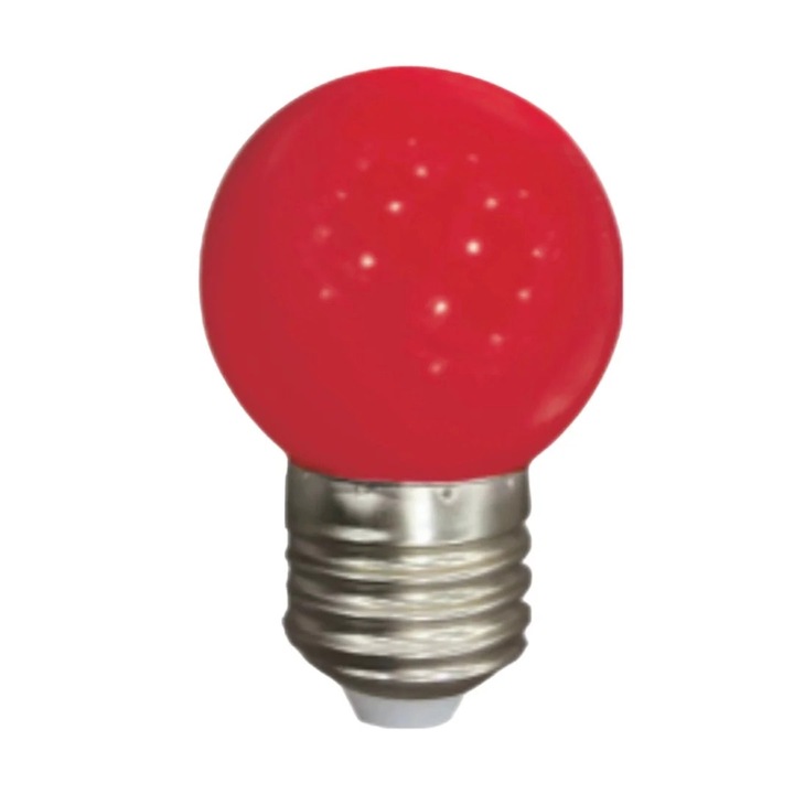 Цветна LED крушка E27 1W 90lm, BAFRA, червена, 69x45mm